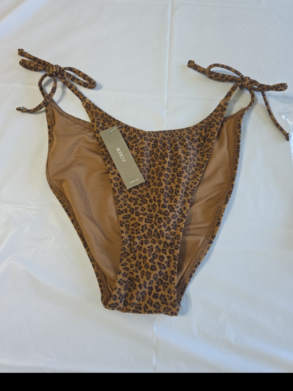 J. Crew Leopard-Print Tie-Side Bikini Bottom - brown
